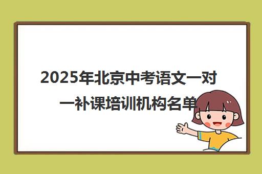 2025年北京中考语文一对一补课培训机构名单榜首一览【十大精选中考语文一对一补课机构】