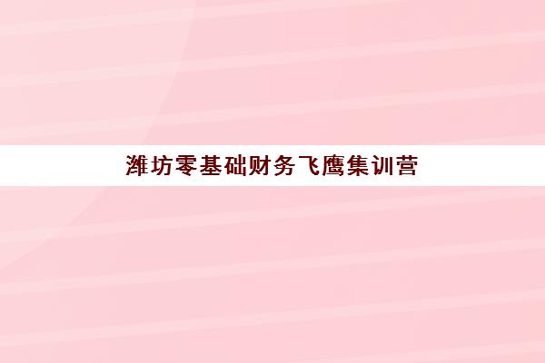 潍坊零基础财务飞鹰集训营培训学校排名榜最新如何查询？2025年权威排名解析、择校标准与成功案例全指南