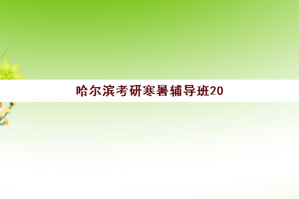哈尔滨考研寒暑辅导班2025辅导班哪儿最好？最新十大机构课程对比与科学择校全攻略