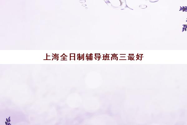 上海全日制辅导班高三最好的培训机构排名如何查询？2025年最新榜单解析、择校指南与成功案例深度解读