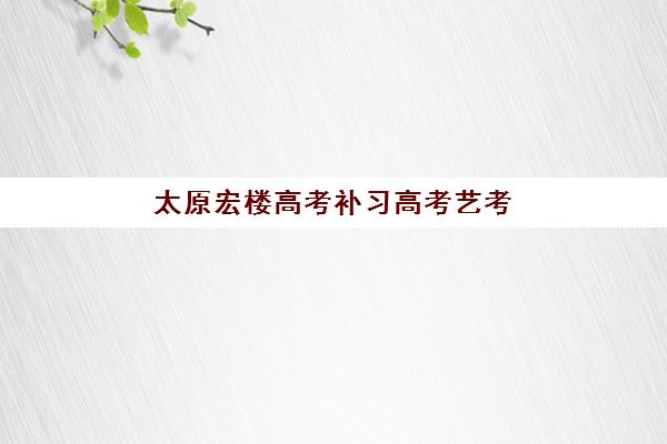 太原宏楼高考补习高考艺考文化课培训机构价格多少钱，2025年收费明细、班型选择指南与性价比深度解析