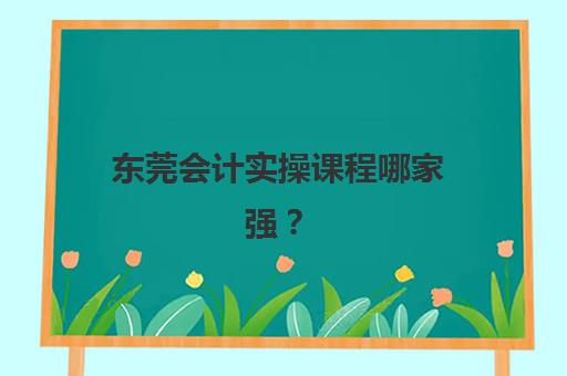 东莞会计实操课程哪家强？2025年精品机构排名与择校指南