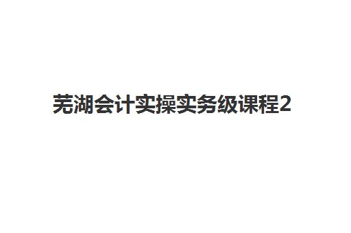 芜湖会计实操实务级课程2025年报名情况如何？最新课程安排、培训机构选择与报名流程全指南